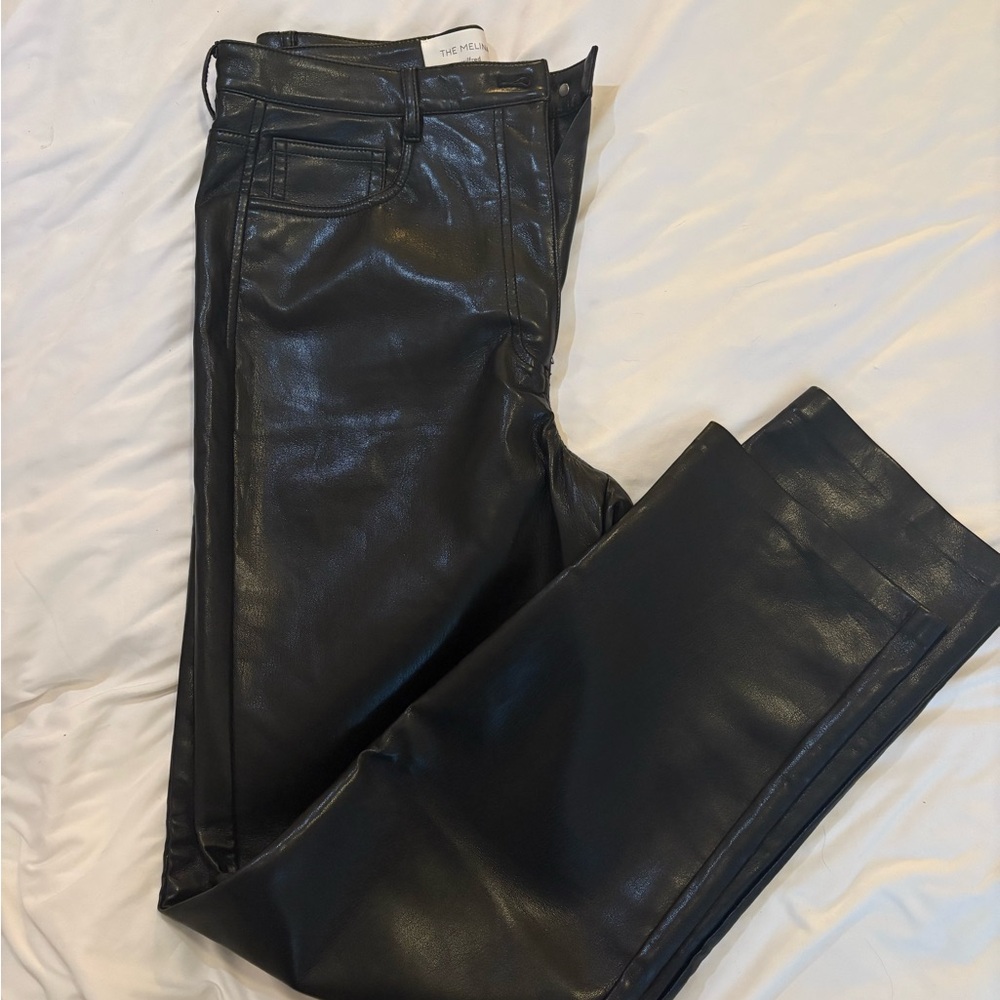Women’s Aritzia Melina Black Faux Leather Pants